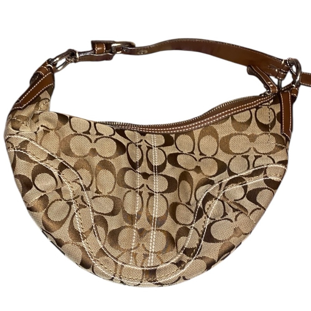 Coach Khaki Jacquard Signature Hobo 10073